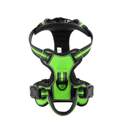 Adjustable No-Pull Reflective Dog Harness – Soft, Breathable Nylon Vest with Leash for Small & Large Dogs
