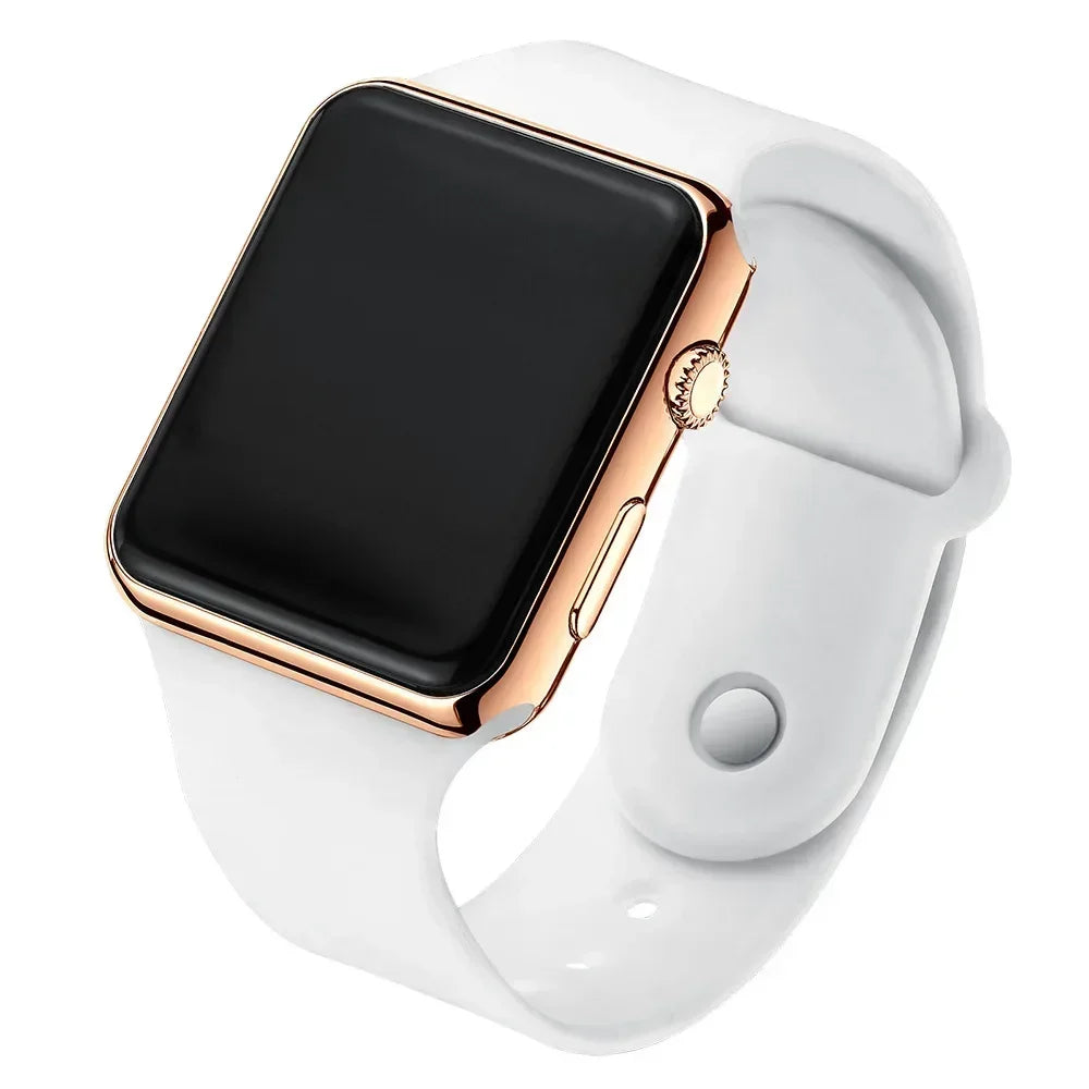 Digital LED Sport Watch – Square Electronic Wristwatch for Men & Women, Casual Silicone Fashion Watch