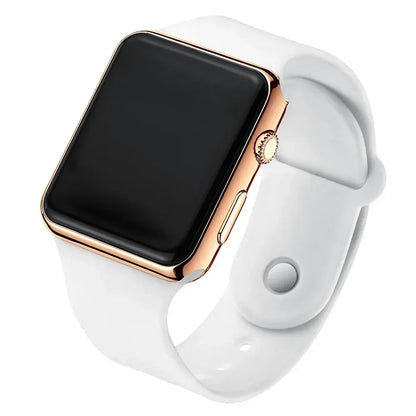 Digital LED Sport Watch – Square Electronic Wristwatch for Men & Women, Casual Silicone Fashion Watch