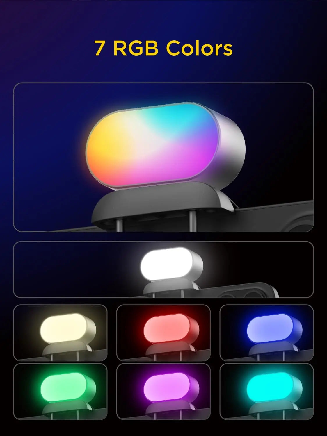 AOCHUAN RGB Magnetic LED Fill Light – Adjustable Brightness & Colors for Phone, Selfie, Live, & Video Photography