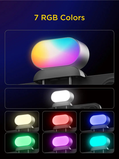 AOCHUAN RGB Magnetic Fill Light for Gimbal - LED Video Photography Light with 3 Brightness Levels & 7 Color Adjustments for Phone Selfie & Live