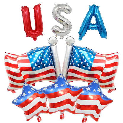 American Flag Balloon Set – Independence Day Foil Balloons for 4th of July USA Patriotic Party Decorations