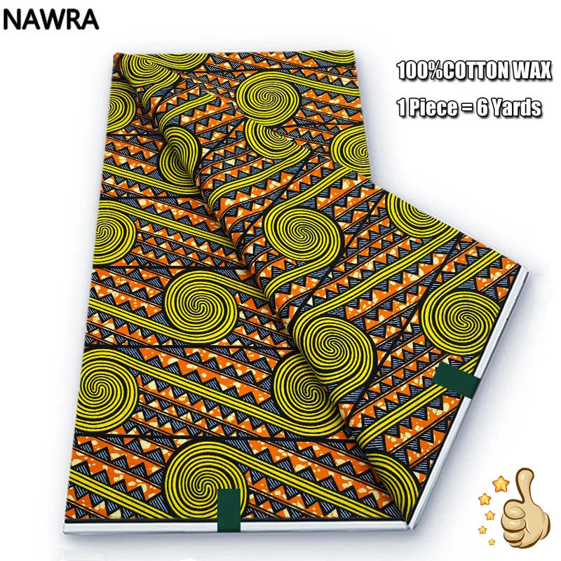 Original 100% Cotton African Wax Print Fabric - Soft Ankara Batik DIY Pagne
