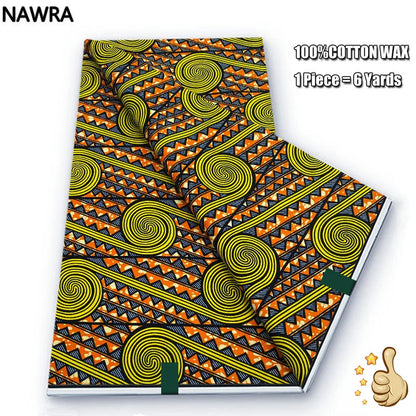 2026 African Real Wax Print Fabric - 100% Cotton Nigerian Ghana Style Pagne for Women