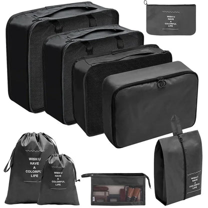 7–10 Pc Travel Organizer Storage Bags Set – Portable Packing Cubes for Suitcase, Clothes, Shoes & Luggage Tidy Pouch