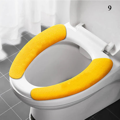 2-Pack Reusable Flannel Toilet Seat Cover Pads – Washable Warm Bathroom Seat Cushion Set