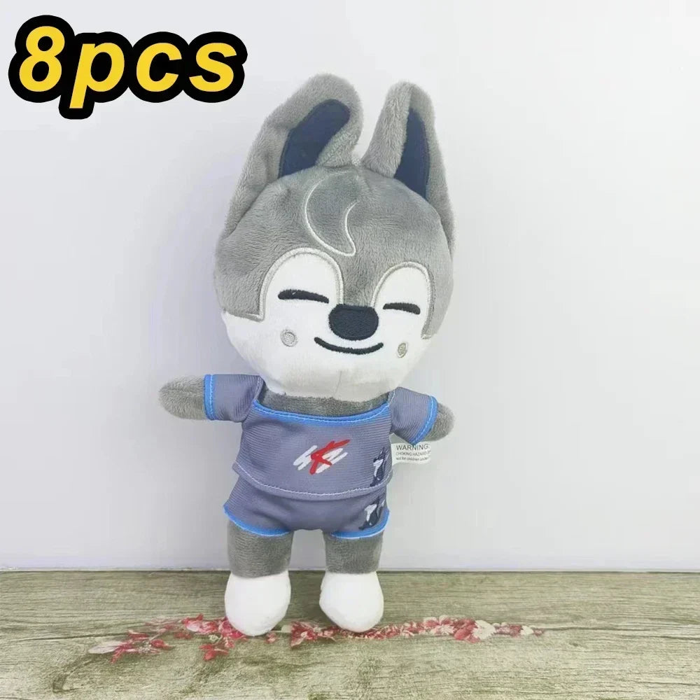 20cm Kawaii Skzoo Plush Toy Set – 8pcs Cartoon Stuffed Animals for Kids, Room Decor & Gifts