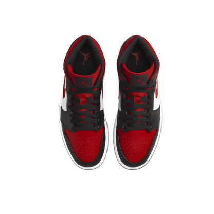 Nike Air Jordan 1 Mid – Original Retro Basketball Sneakers for Men | Classic Black & Red Colorway