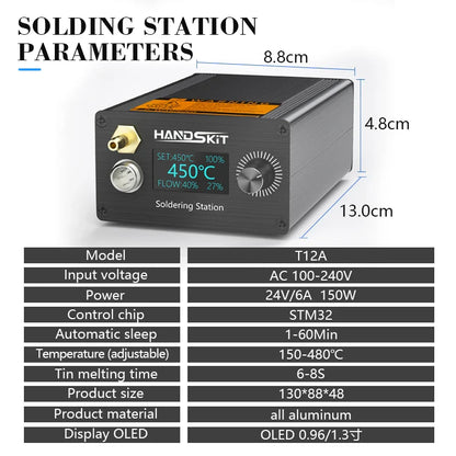 T12A Desoldering Station – Suction Tin Gun & Hot Air Gun with STM 32 Control for Precision Soldering Work