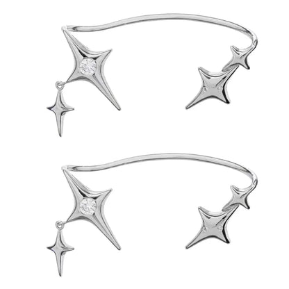 Sparkling Fashion Star Clip Earrings - Simple Ear Cuff & Climber Jewelry Gift