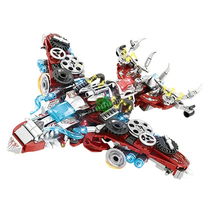 2-in-1 Jurassic Indominus Rex Mechanical Dinosaur Building Blocks Set – City Fighter Dino Park Bricks Toy for Kids