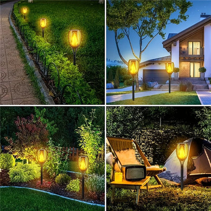 12LED Solar Flame Torch Light: Waterproof Outdoor Garden Decoration - Flickering Light for Lawn, Path, Yard, Patio Floor Lamp