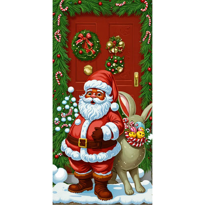 Christmas Fabric Door Banner – Merry Christmas Hanging Background for Photo Booth, Xmas Decor & Photography Props
