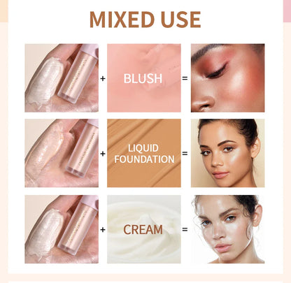 4-Color Liquid Face Highlighter — Bronzer & Contour Shimmer Makeup