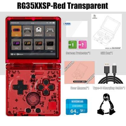 ANBERNIC RG35XXSP Retro Handheld Game Console – 3.5'' IPS Screen, 3300mAh Battery, HDMI Out, Bluetooth 4.2, 5K Games