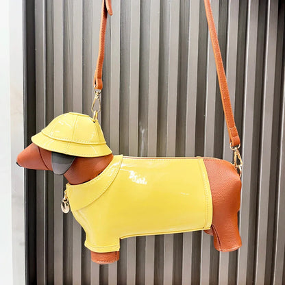 Designer Leather Dog-Shaped Crossbody Shoulder Bag – Cute Evening Party Purse for Women