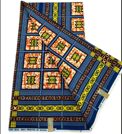 African Wax Print Fabric - High-Quality Cotton Ankara Gold Print Pagne for Wedding & Dress Sewing