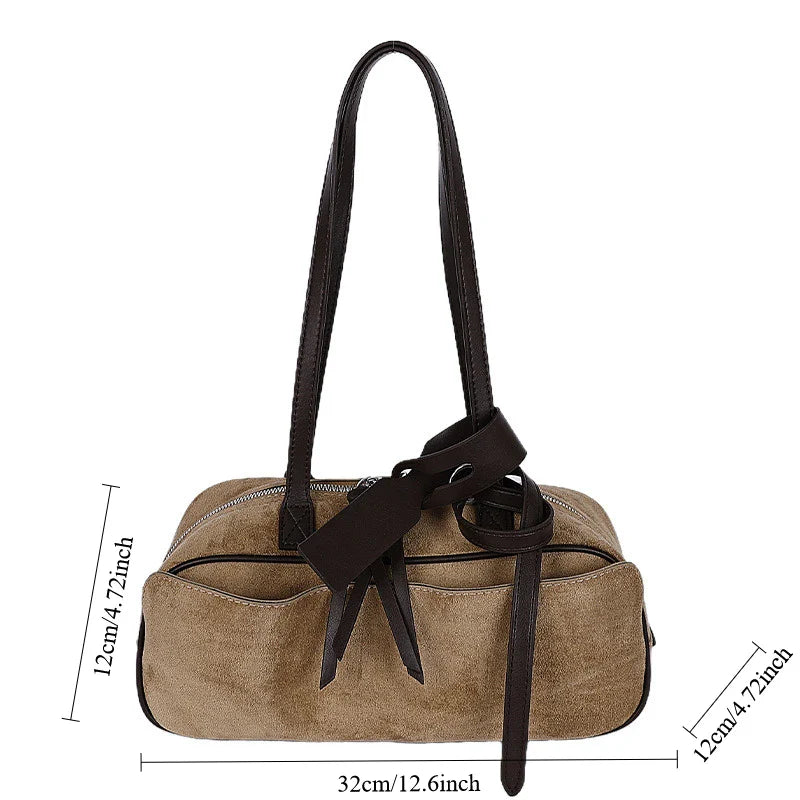 2025 Winter Women’s Suede PU Leather Shoulder Bag – Luxury Designer Crossbody Handbag Soft Leather Everyday Fashion Purse