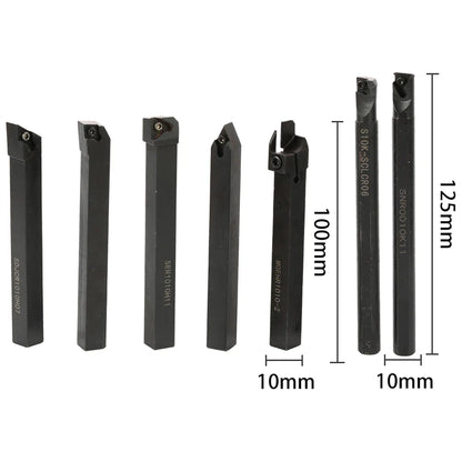 8-16mm Lathe Turning Tool Holder — Boring Bar & CNC Metal Cutter Rod with Shank and Inserts