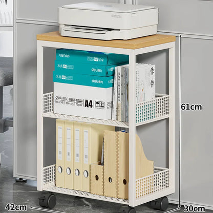 Freestanding Multi-Layer Printer Storage Stand – Desktop Copier Organizer Shelf & Office File Rack Display Cabinet