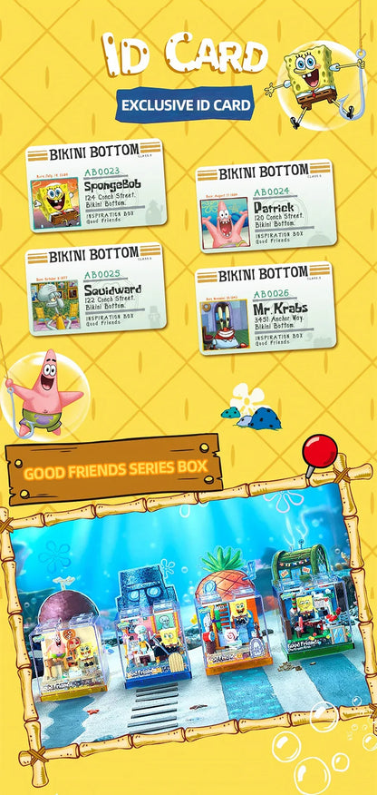 Spongebob Building Blocks Set — Patrick Star, Krusty Krab & Squidward Tentacles Desktop Model Toy for Kids & Gifts