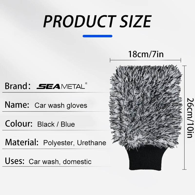 SEAMETAL Car Wash Microfiber Wheels Brush: Ultra-Soft Non-Slip Cleaning Gloves Mitt - Spokes Brushes Car Accessories