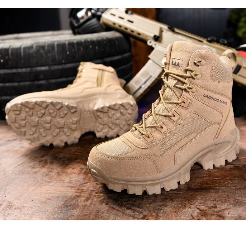 Men's Outdoor Hiking Boots - Desert Tactical Military Boots, Special Forces Anti-Slip & Warm Work Boots