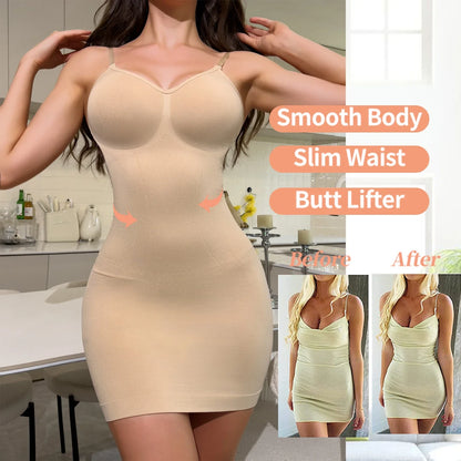 Women’s Suspender Dress Shapewear – Slim Fit Tummy Control Full Slip, Breathable Body Shaper (S–3XL Plus Size)