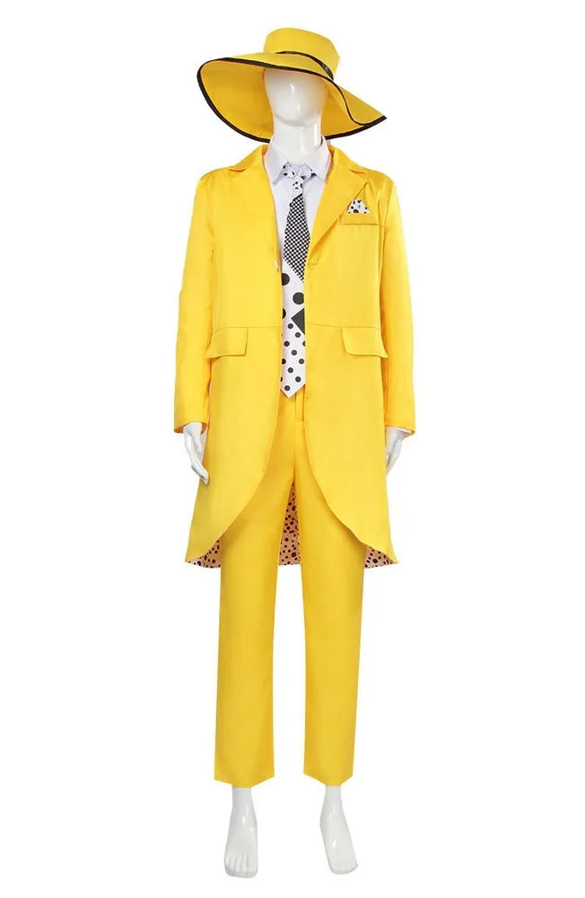 Fulujiacos Jim Carrey Cosplay Costume — Yellow Stanley Ipkiss Suit from The Mask