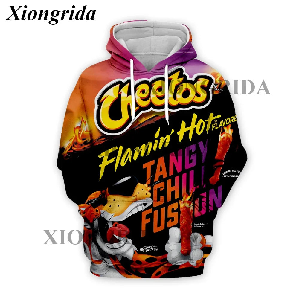 Novelty Hot Cheetos 3D Printed Hoodie — Unisex Harajuku Sweatshirt Pullover S-5XL