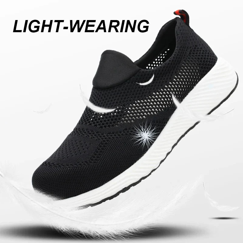 Summer Mesh Work Sneakers – Lightweight, Steel Toe Safety Shoes for Men & Women, Breathable Construction Work Boots