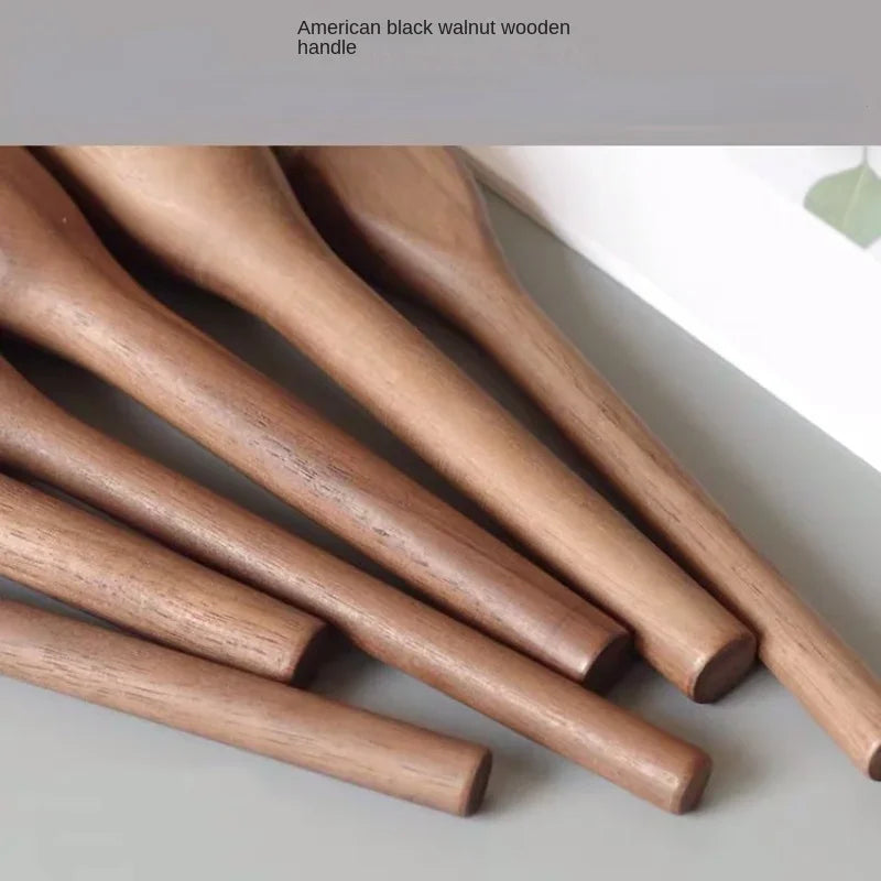 New European Vintage Wood Handle Makeup Brush – High-Quality Walnut Soft Powder, Blush & Foundation Contour Brush