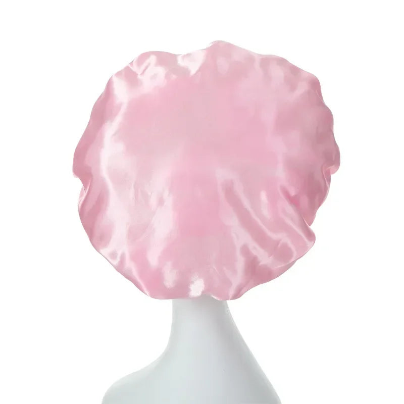 Double Layer Silky Bonnet: Women's Night Sleep & Shower Hair Cap