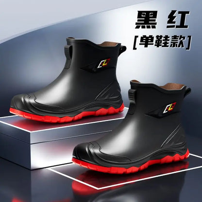 2024 Men's Waterproof Water Boots — Non-Slip Rubber Work Shoes for Outdoor Rain, Camping & Fishing