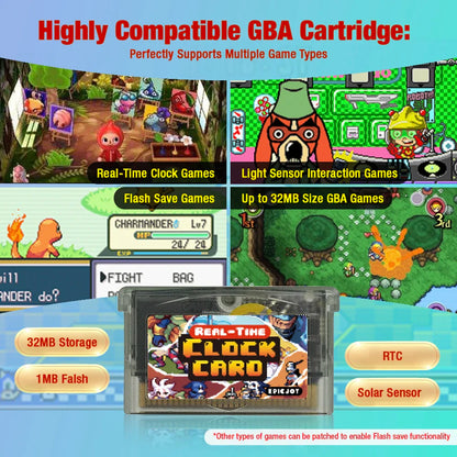 GBA RTC Rewritable 32MB Flash Cartridge – 1Mbit Game Burning Card for GBA SP/NDS/NDSL/GBM