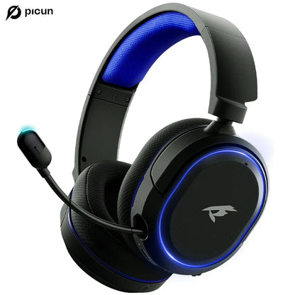 Picun G2 Wireless Gaming Headset – 2.4G & Bluetooth, 5ms Low Latency, 7.1 Surround Sound, ENC Mic for PC, PS4, PS5, Switch & Phone