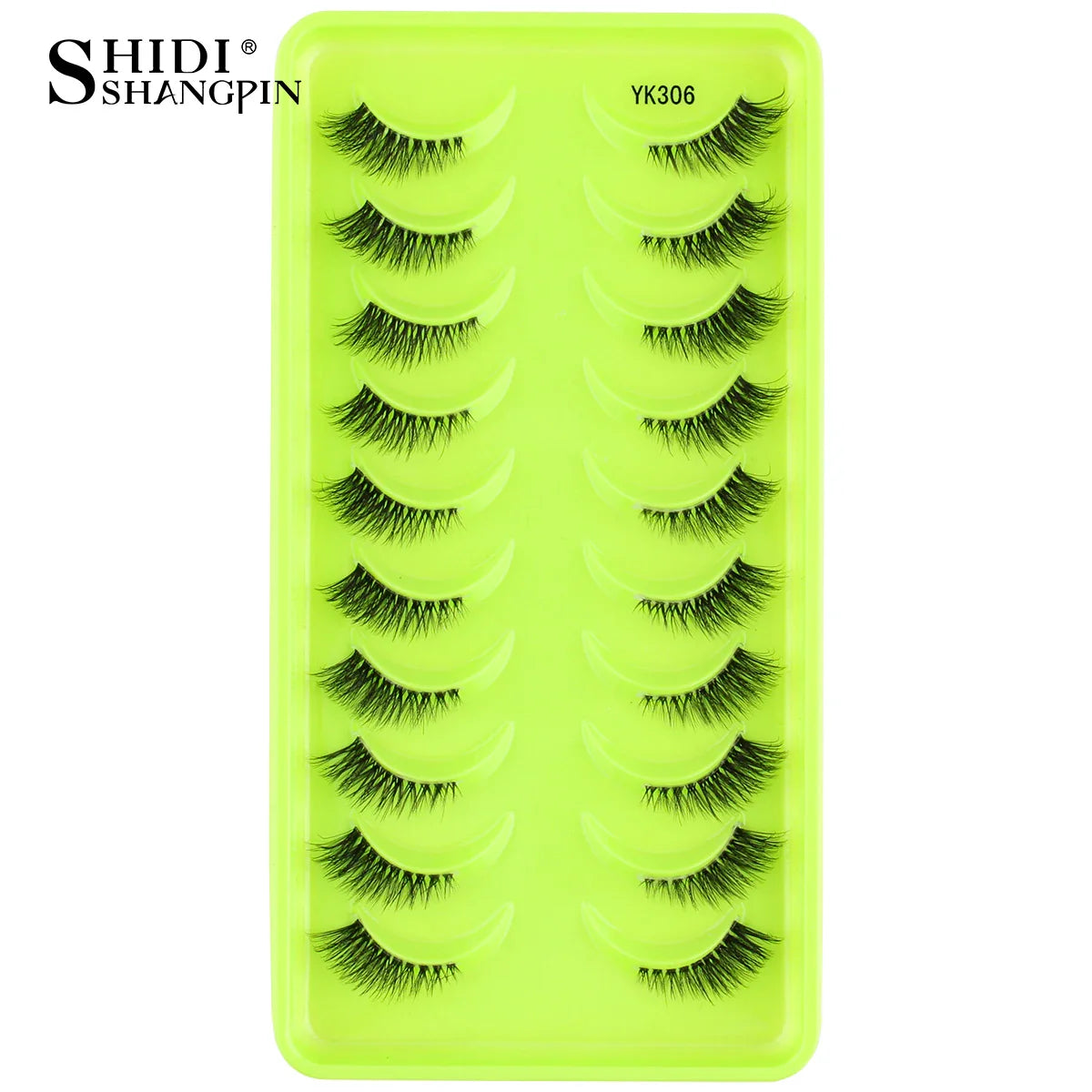 SHIDISHANGPIN 5/10 Pairs Cat Eye False Lashes – 3D Mink Half Lashes, Eyelash Extensions for Natural Makeup, Faux Cils Maquiagem