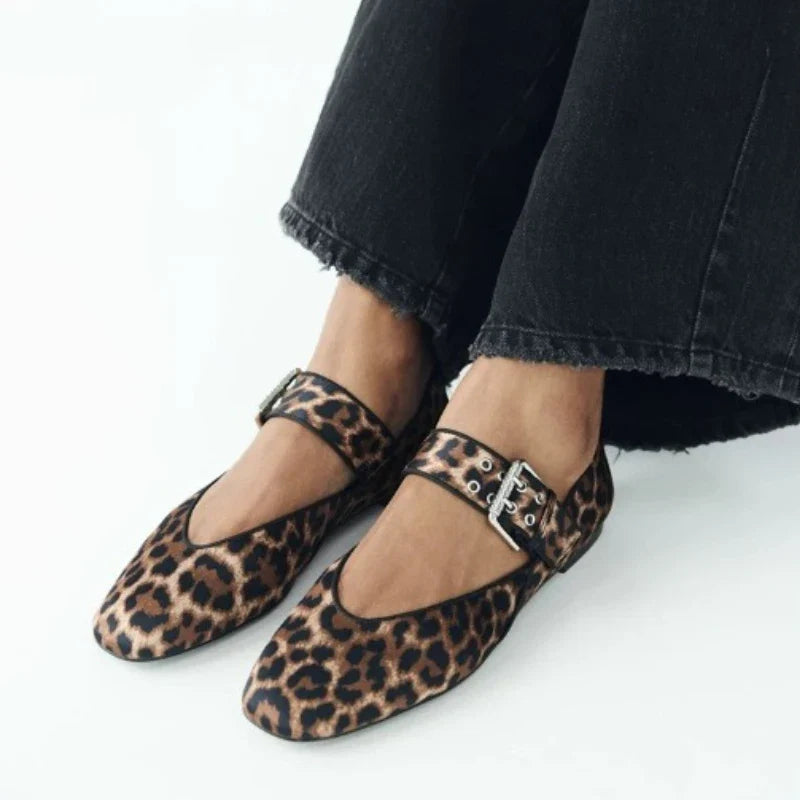 2024 Women’s Flats – Autumn Pointed Toe Loafers & Ballerinas, Retro Leopard Print Dress Shoes for Fall (Zapatos De Mujer)