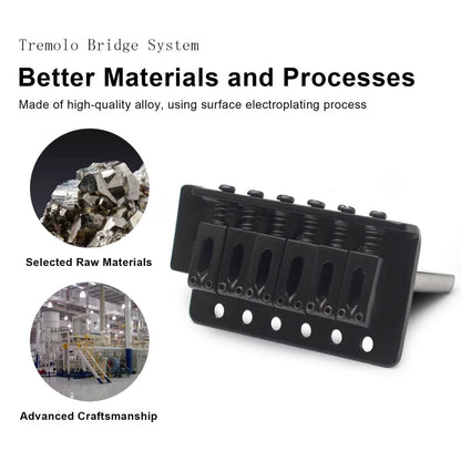 Miwayer 52.5mm Guitar Tremolo Bridge — Vintage Steel Saddle Block Set for Fender Strat & Squier Electric Guitars, Chrome