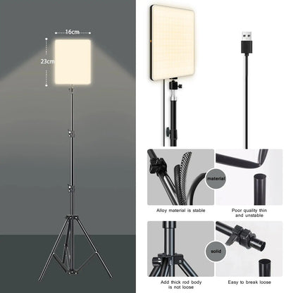 LED Video Light with Tripod – Studio & Conference Lighting for Live Streaming, TikTok, Zoom, Photography