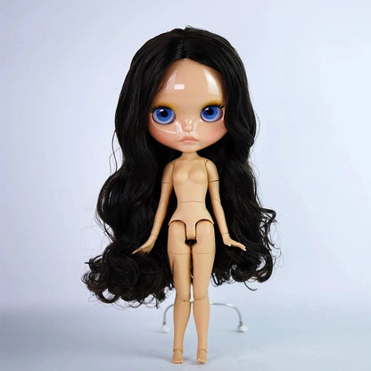 ICY DBS Blythe Doll – 30CM Tan Skin Matte & Glossy Face, Pouting Lips, 19-Joint BJD DIY Costume Doll Gift