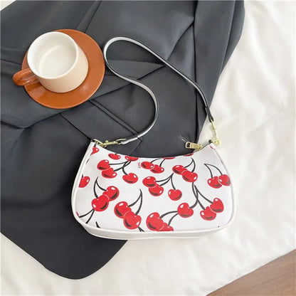 2025 Modern Vintage Cherry Crossbody Bag – Mahjong-Style Chain Shoulder & Underarm Bag, Women’s Light Luxury