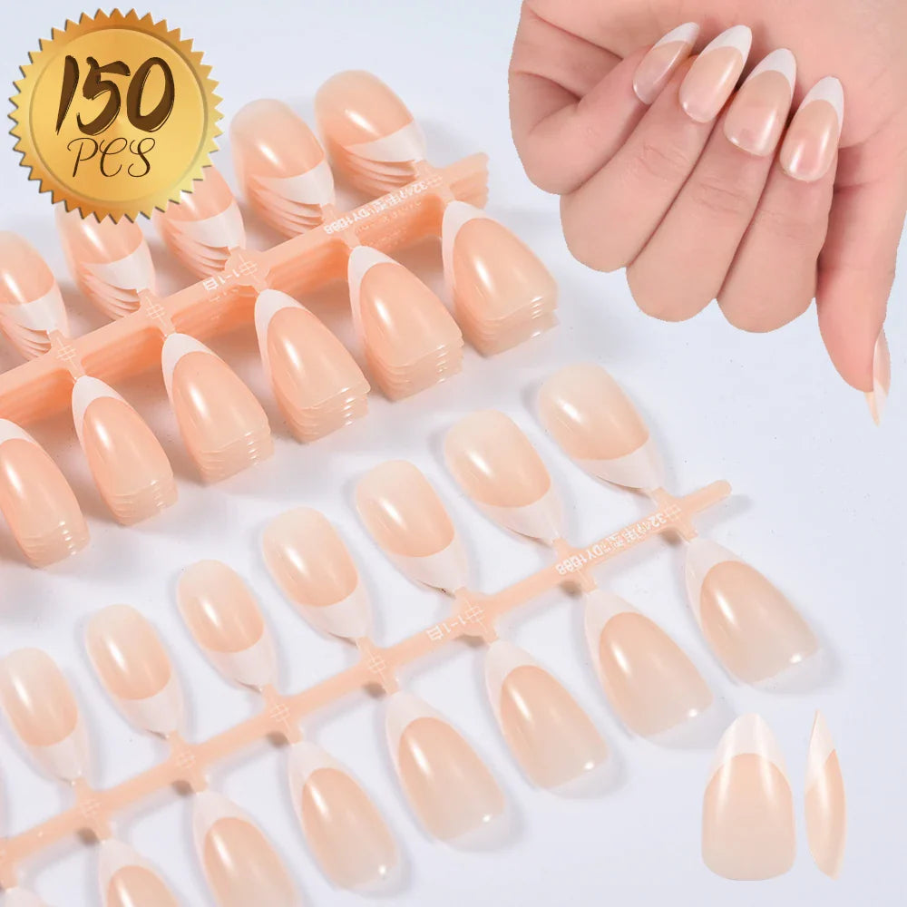 576PCS Colorful Press-On Fake Nails Set – Black & Red Oval/Square Short Full Cover Nail Tips for Salon-Style Nail Art