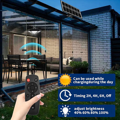 180 LED Solar Shed Light - 1000LM Pendant Lamp with Remote Control for Indoor Outdoor Garage Barn Gazebo