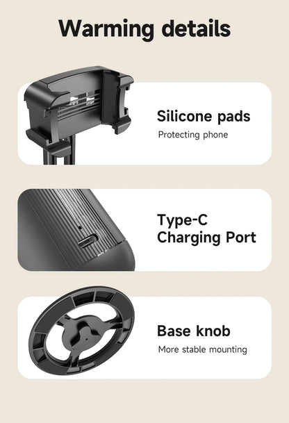 AI Smart 360° Gimbal with Auto Face Tracking – All-in-One Phone Holder & Video Stabilizer Tripod