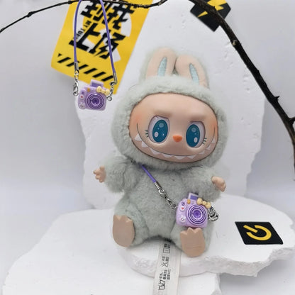 17cm Labubu POP MART Blind Box Doll Clothes – Cute Princess Dress with Suspenders Skirt (Clothes Only)
