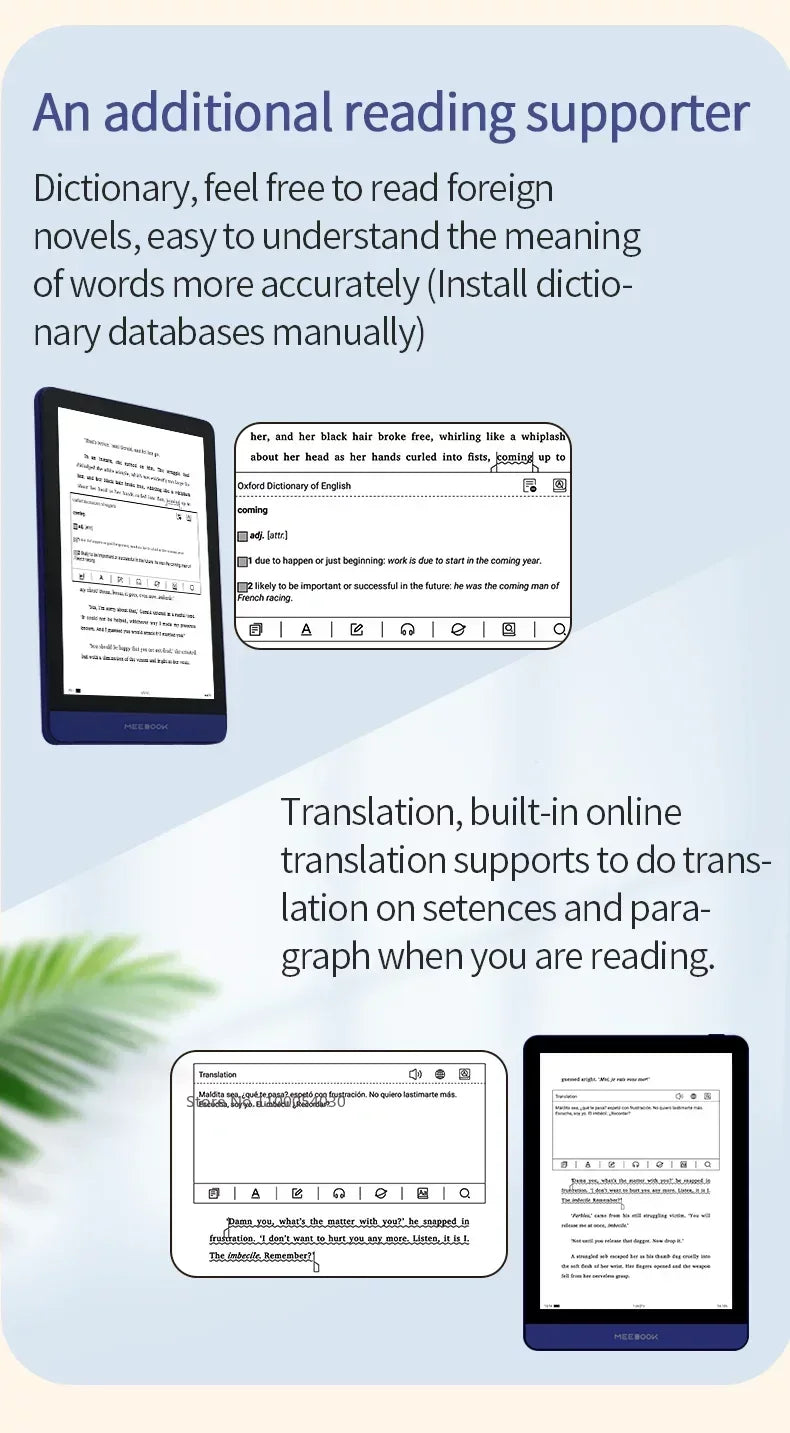 Meebook M6 6" E-Reader | 300PPI E-Ink Screen, Dual Color Frontlight, 3G & 32GB Android 11