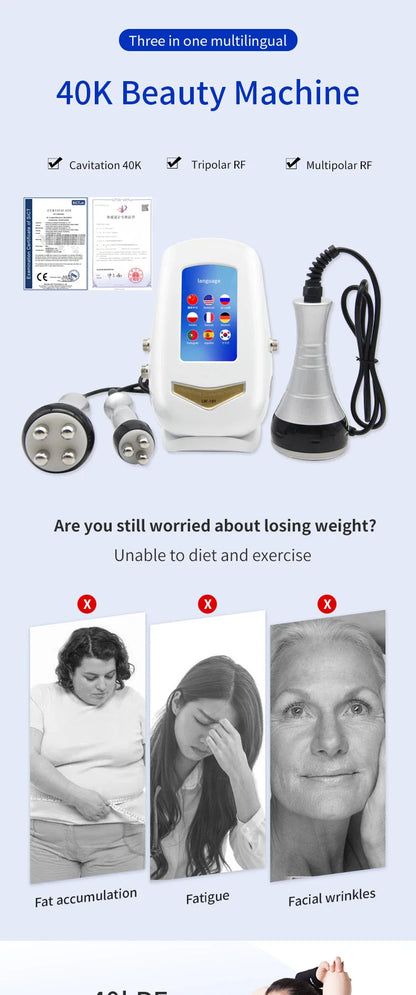2022 Ultrasonic Cavitation & Radiofrequency Body Massager – Weight Loss, Body Shaping, and Fat Burning Machine