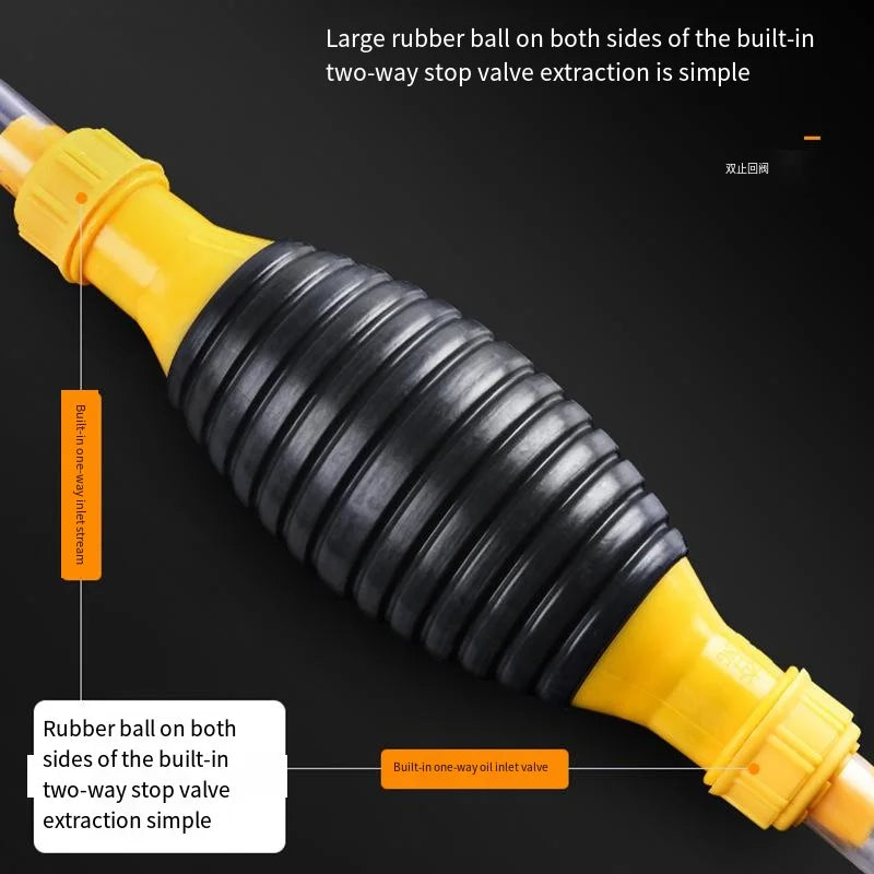 Universal Car Portable Manual Fuel Pump: Hand Primer for Gasoline, Gas, and Oil Transfer - New Update, Large Flow Self-Priming