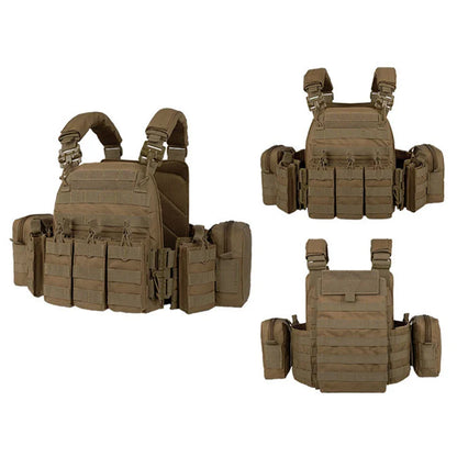YAKEDA 6094 Tactical Vest – Lightweight Quick Release Combat Plate Carrier, 1000D Nylon Molle Hunting Vest in Black